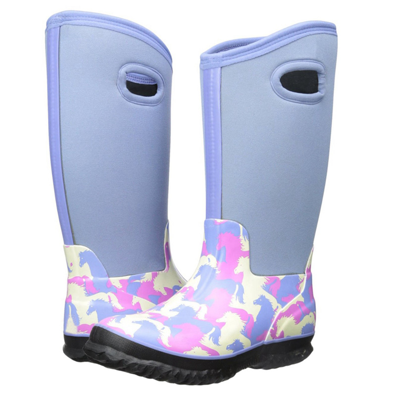 Ladies Fashion Waterproof Neoprene Rubber Rain Boots