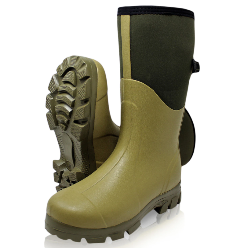 Mens High Cut Adjustable Gusset Neoprene Rain Boots