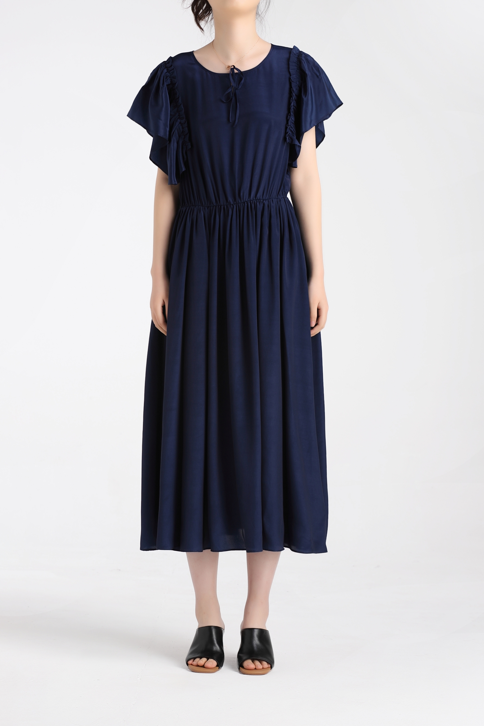 women casual satin dress