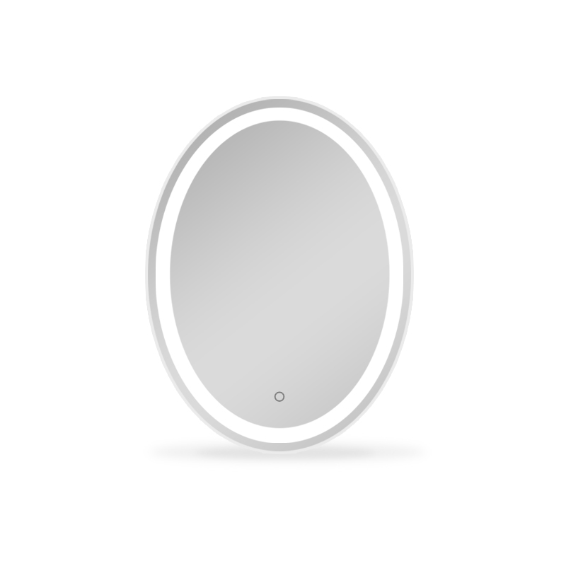 Bathroom Products Anti Fog Oval Metal Framed LED Backlit Bathroom Mirror with Defogger