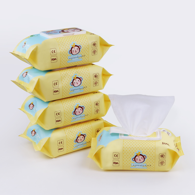 OEM 100pcs soft alcohol free cleaning biodegradeble flushable baby wipes