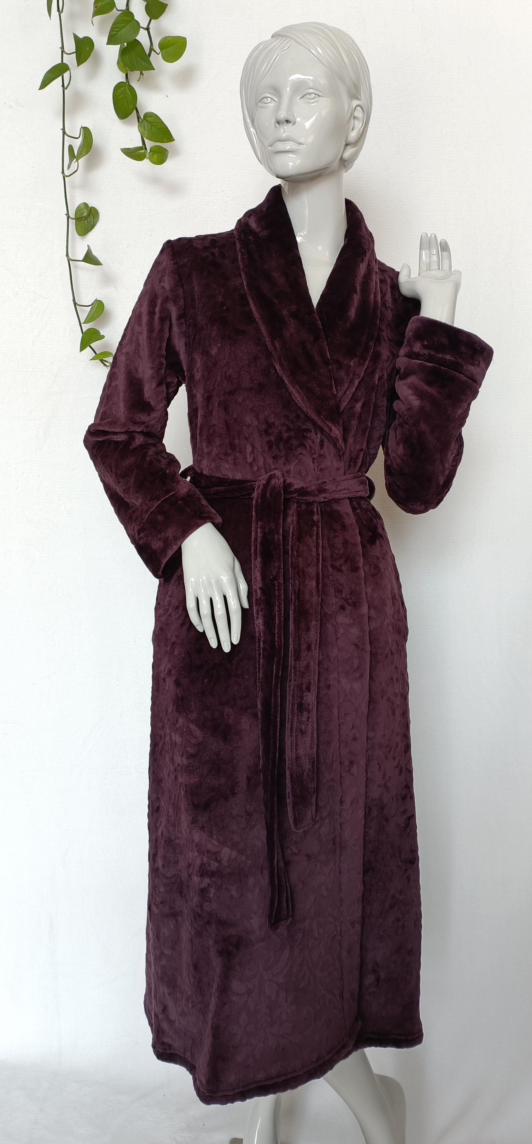 embossed flannel fleece robe