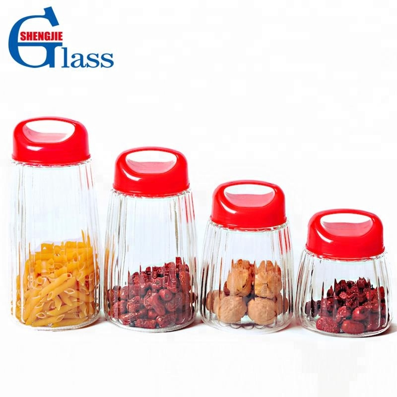 Manufacturer Glass Food Nuts Candy Containers with Handle