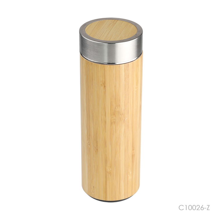 Stainless steel vacuum bamboo thermos