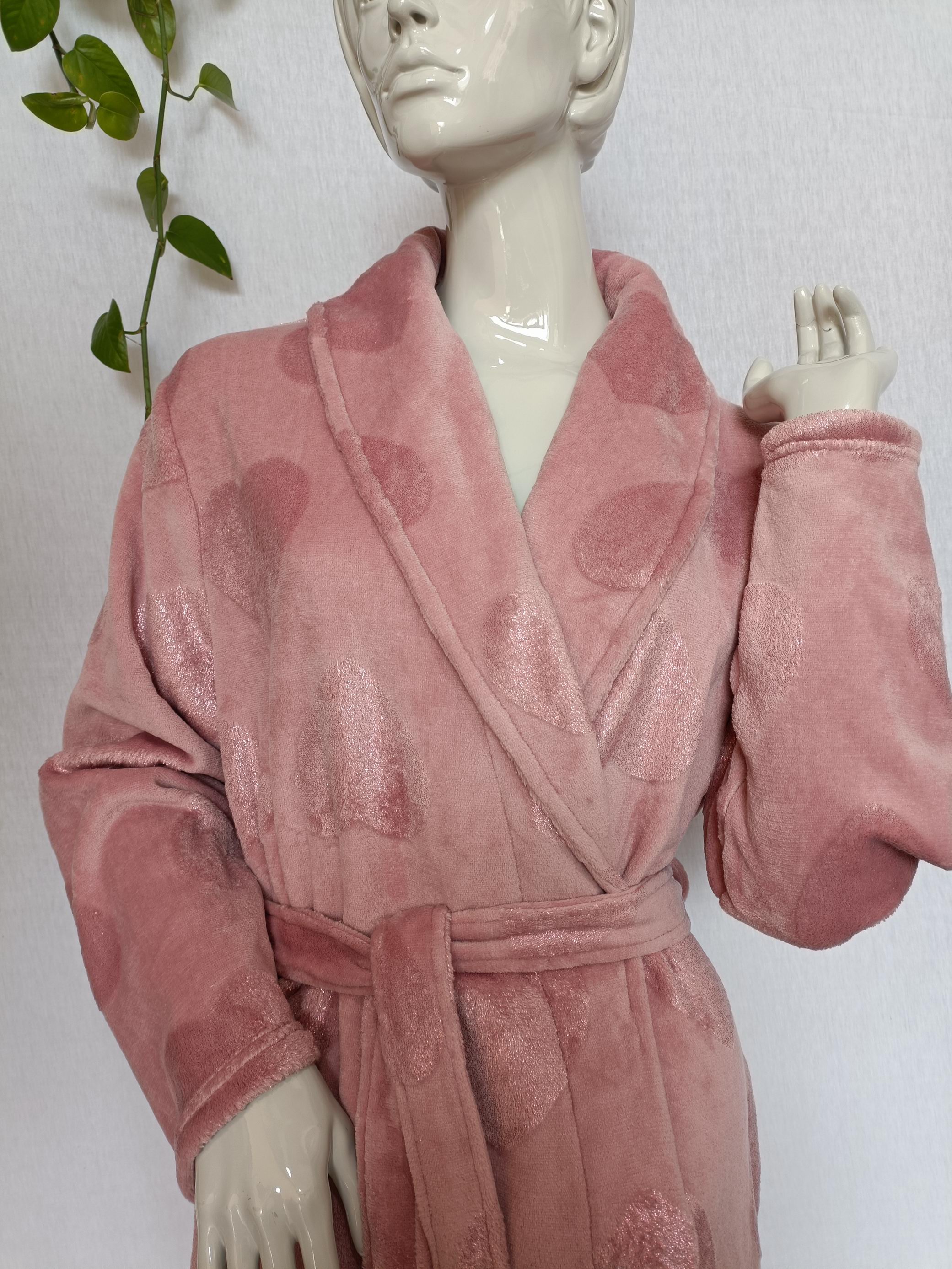 embossed glitter fleece robe