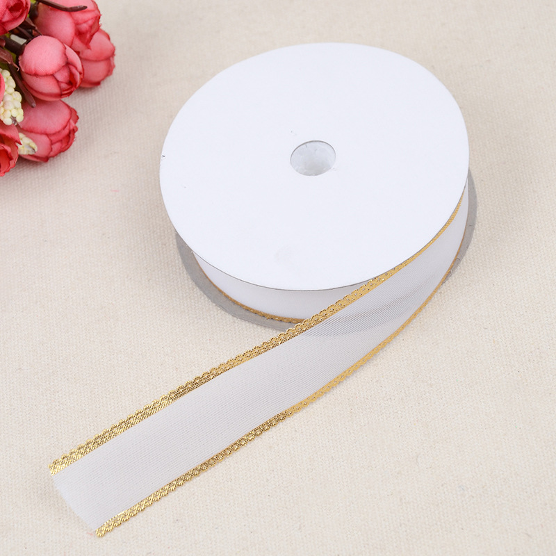 metallic edge georgette ribbon