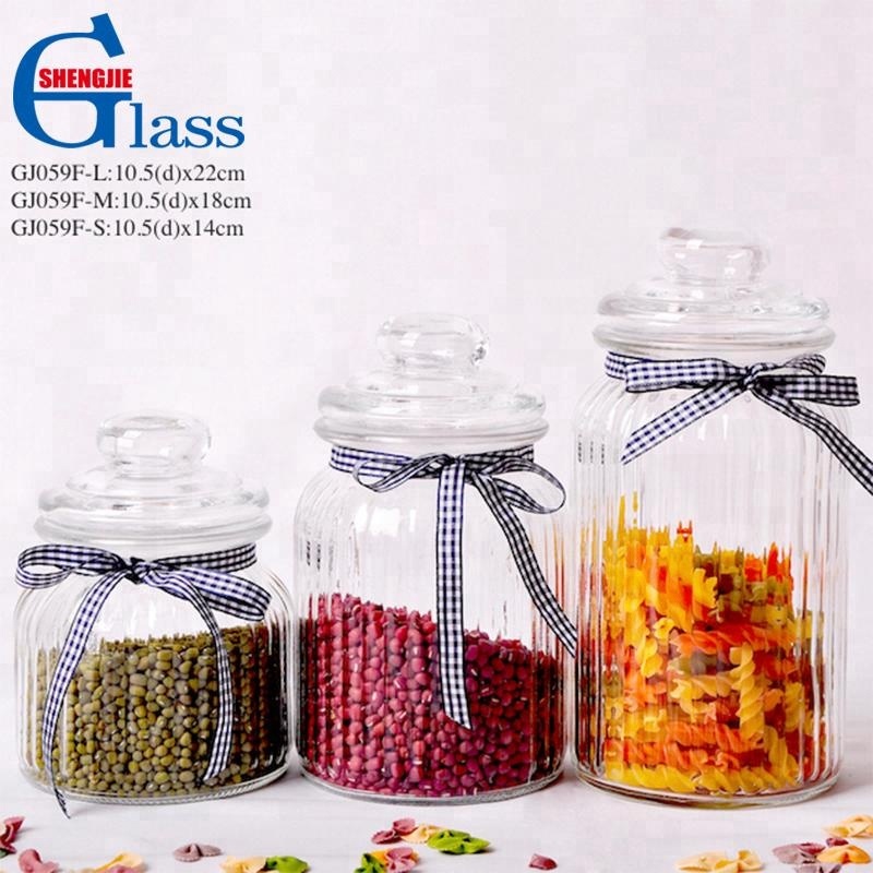 Hot Selling Shaped Wedding Glass Candy Jar with Glass Lids
