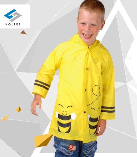PVC Children Raincoat With Animal Design Boy And Girl Rain Jacket