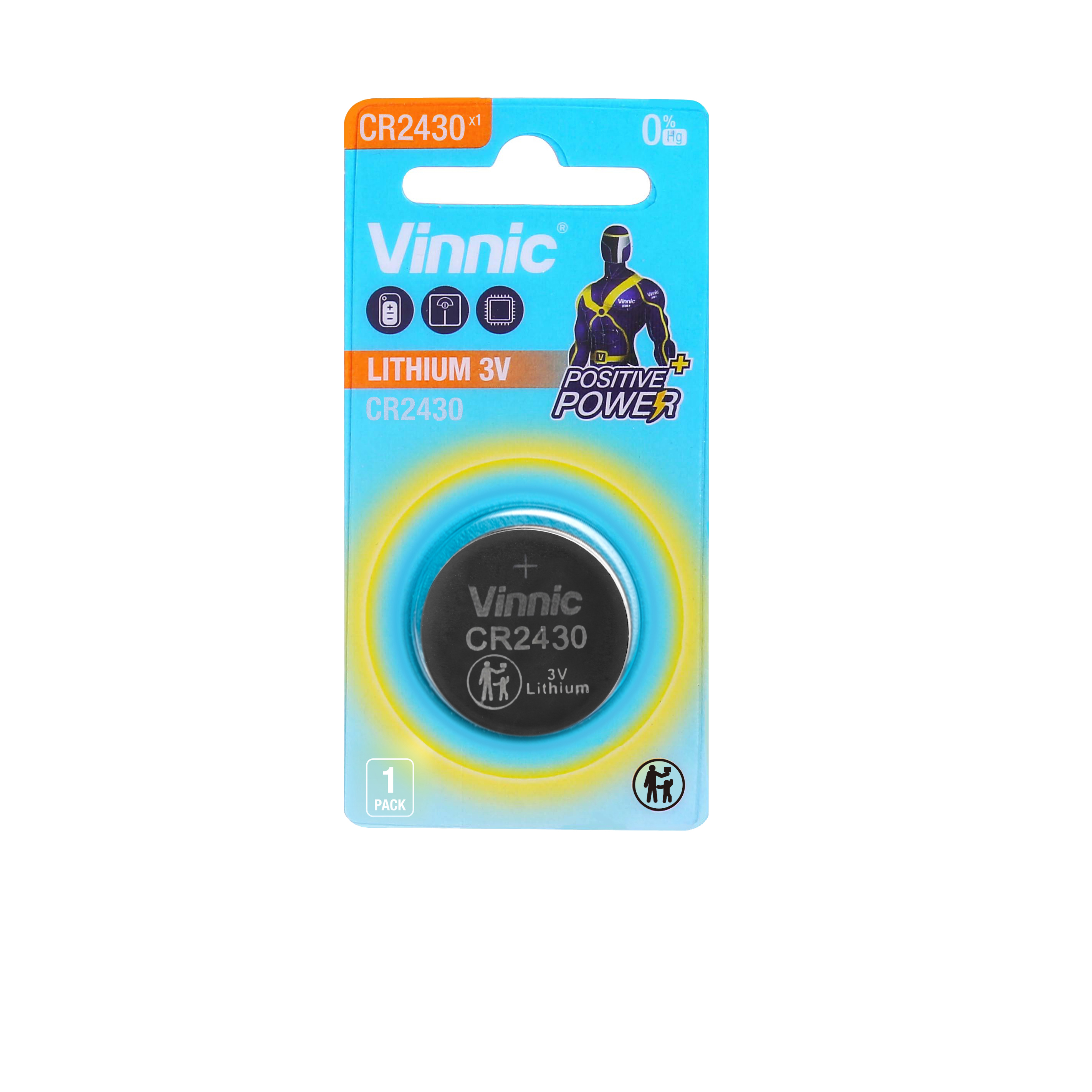 Lithium Manganese Dioxide Battery CR2430 Button Cell