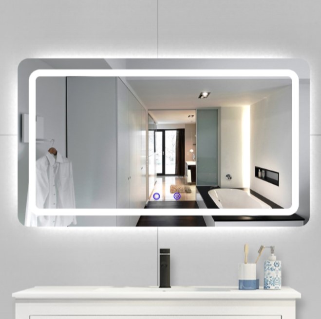 DP322 Wall Mounted Square size LED bath mirror Basin Mirror for hotel or home decor