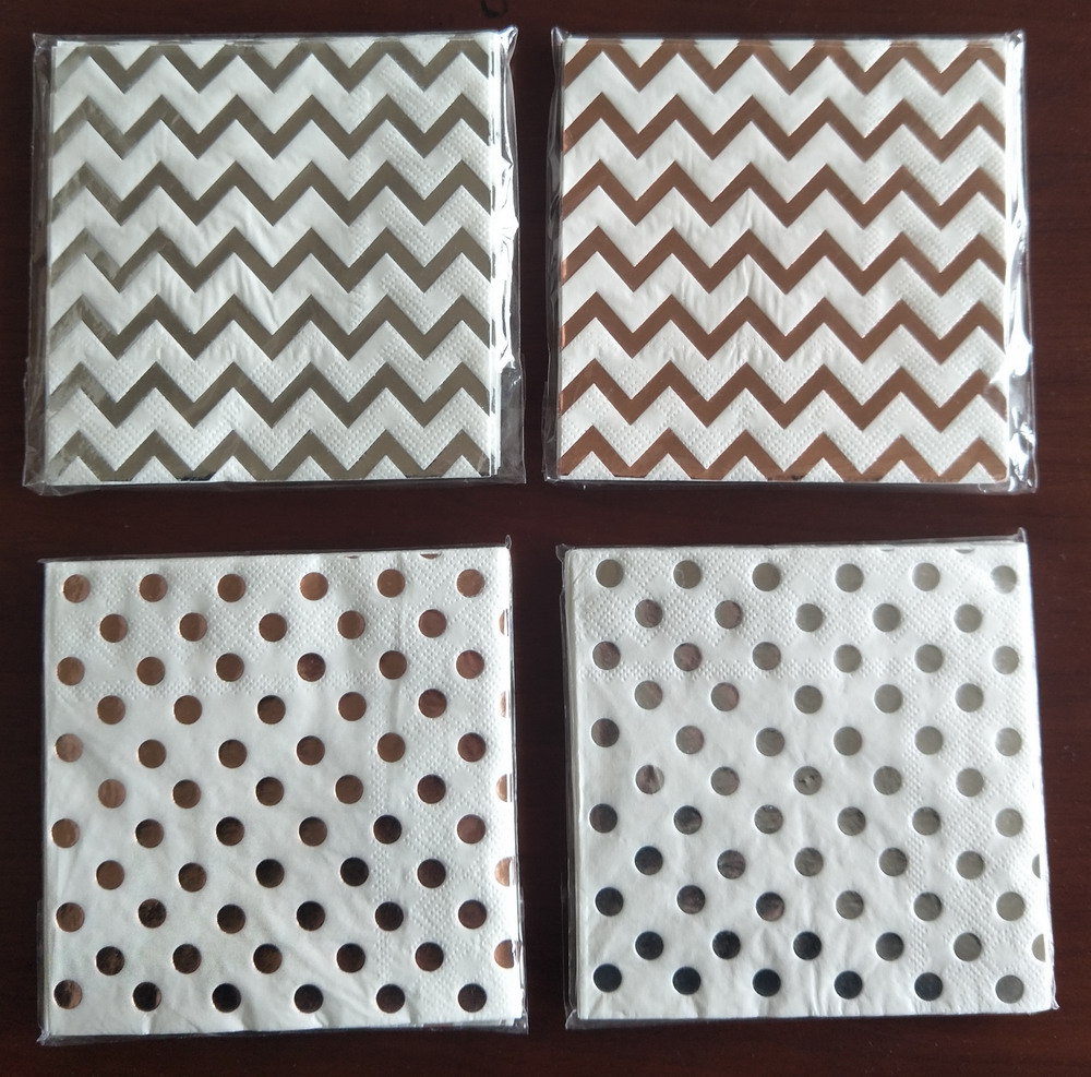 Printed Metal foil color napkins