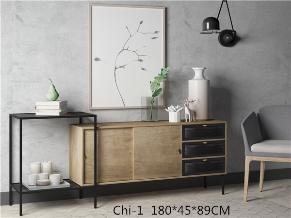 Cabinet with storage and display shelf