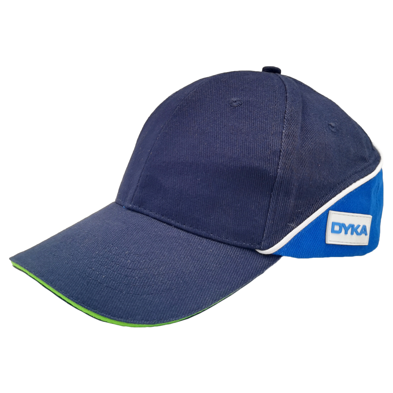 Rubber label 6 panel 100% heavy brushed cotton combination Baseball cap