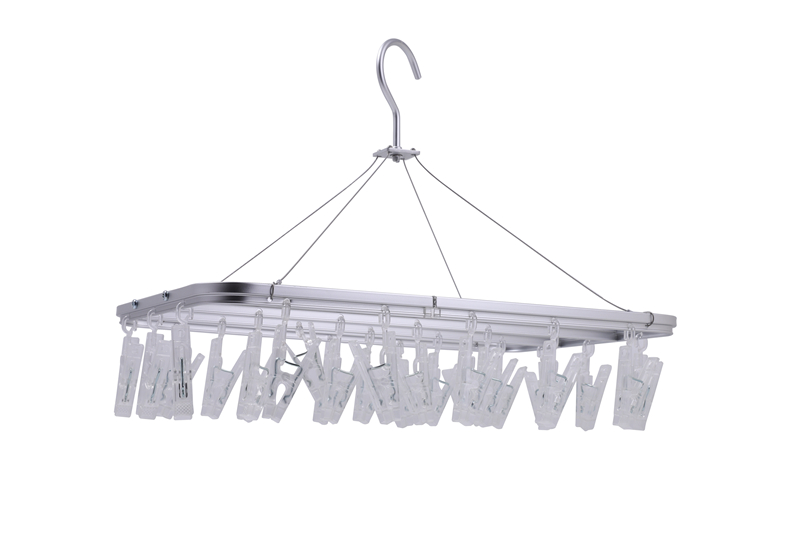 aluminum+PC clip socks hanger