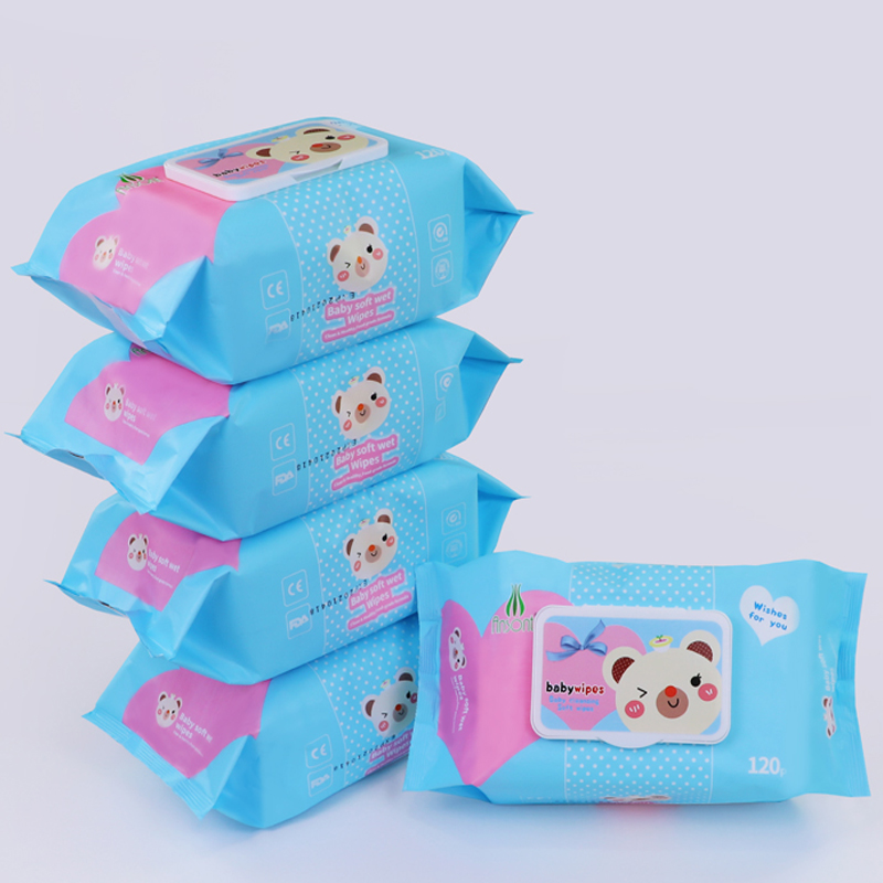 120pcs private label pure water baby cleaning wet wipes