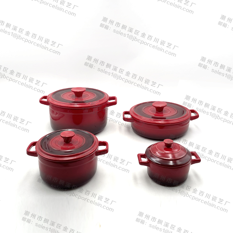 Color Glazed Casserole With Lid