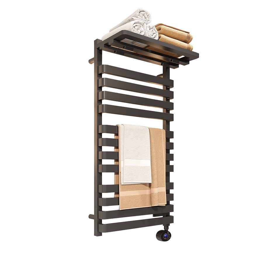 SHARNDY ETW13-15A matt black heated towel warmer UV Sterilization lighting function radiator, smart timer and temperature thermostate