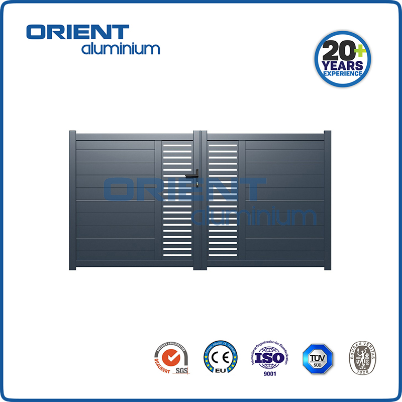 CE standard aluminium welded and assembly double swing and sliding gate