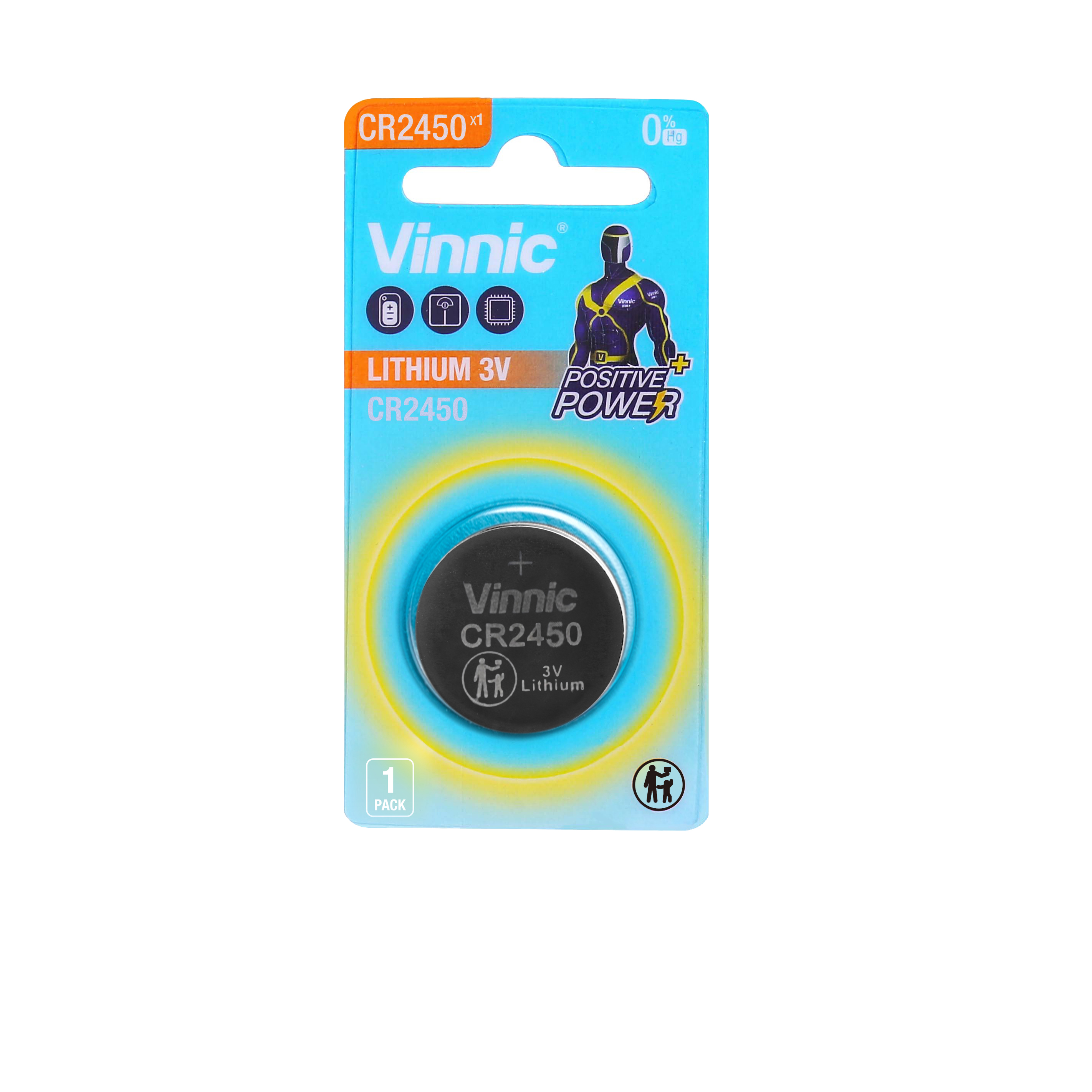 Lithium Manganese Dioxide Battery CR2450 Button Cell