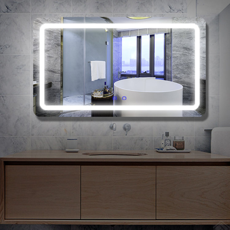 DP322 Wall Mounted Square size LED bath mirror Basin Mirror for hotel or home decor