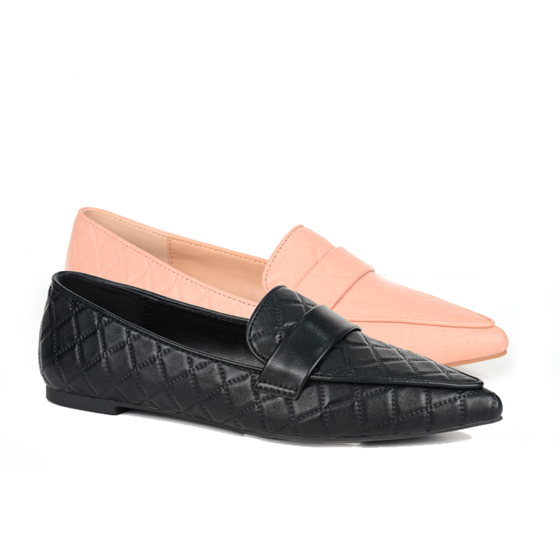 2020 Fashion OEM PU woven Ballerina Flats