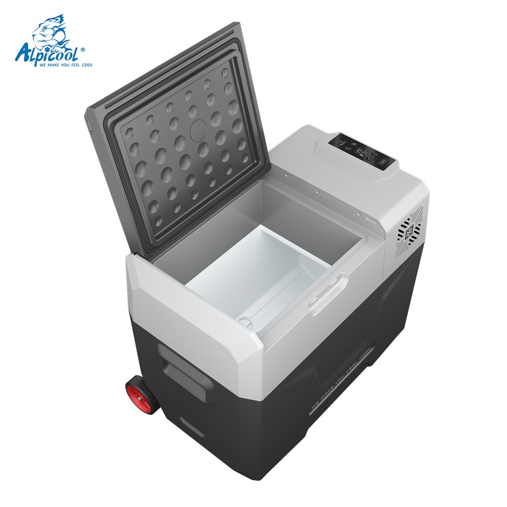 Alpicool CX40 Car Fridge Built in Battery Compressor Cooling Car Home Dual Use Portable Refrigerator with Telescoping handle and wheels