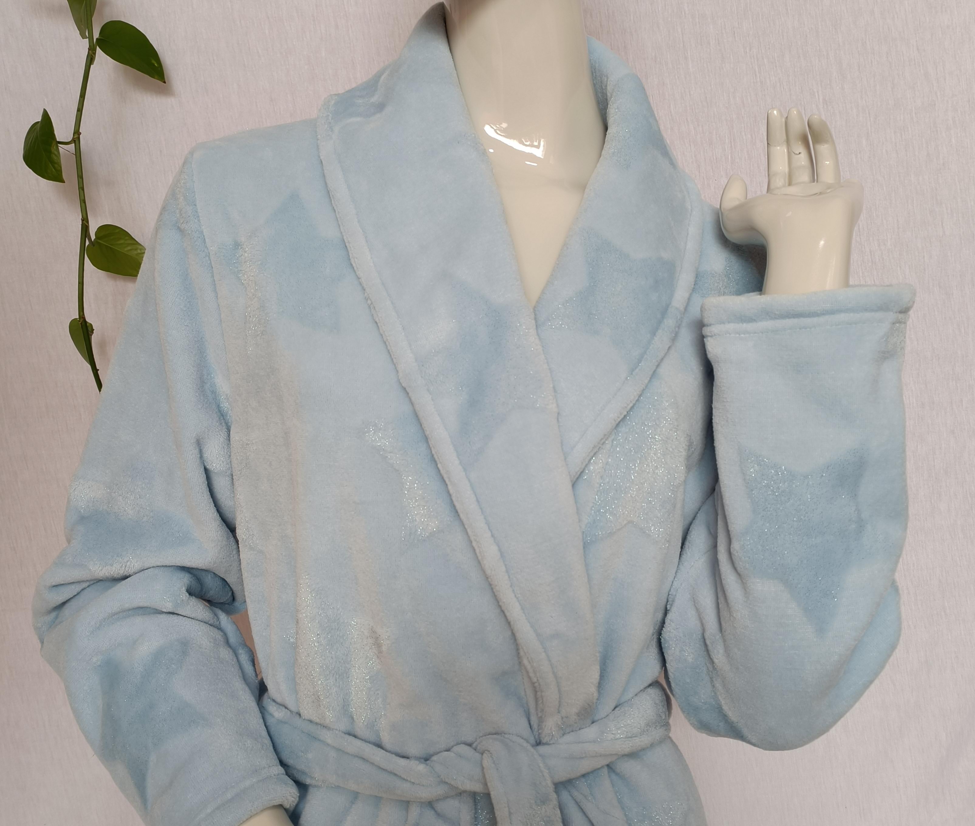 Embossed glitter coral fleece robe
