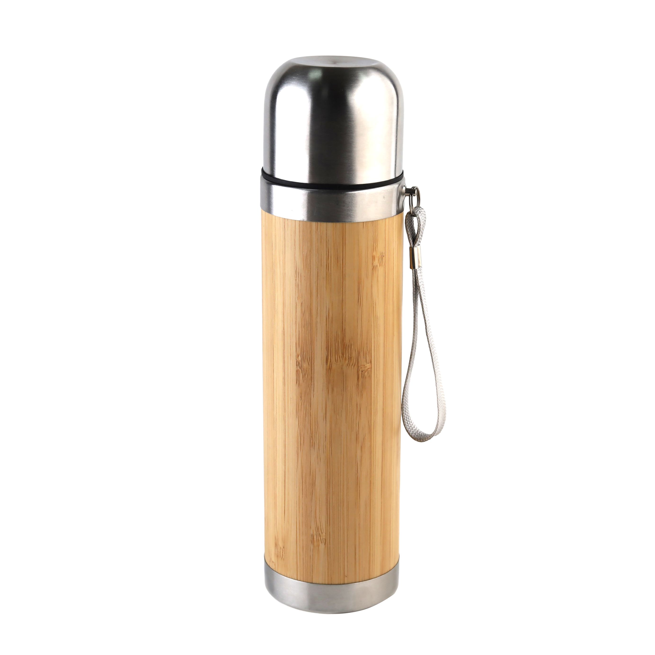 Stainless steel vacuum bamboo flask
