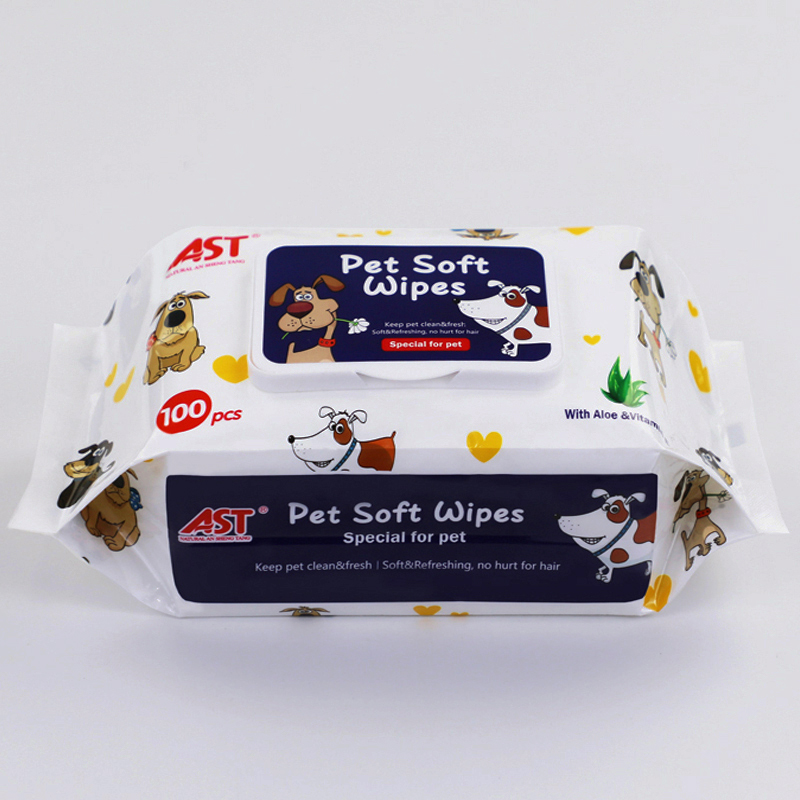 100pcs disposable non-woven pet cleaning wet wipes