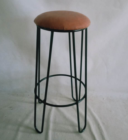 YR21032707 zhengheshun dinining room furniture iron structure stool with high leg