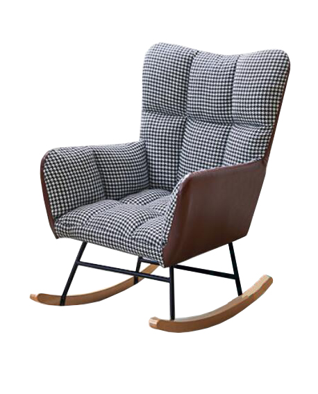 hot selling glossy velvet seat iron tube powder coating lazy swing rocking chair