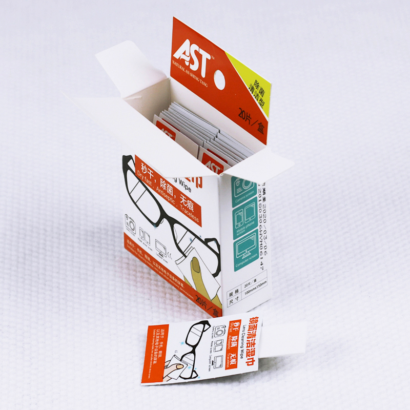Disposable lens and glasses camera screen wet wipe