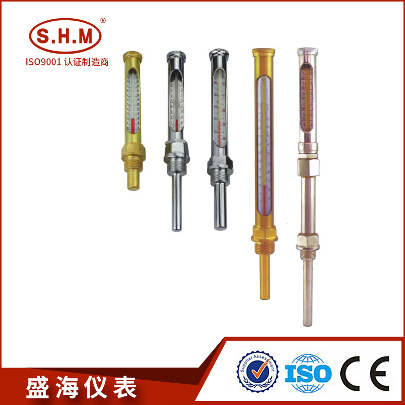 Metal Tube Glass Thermometer