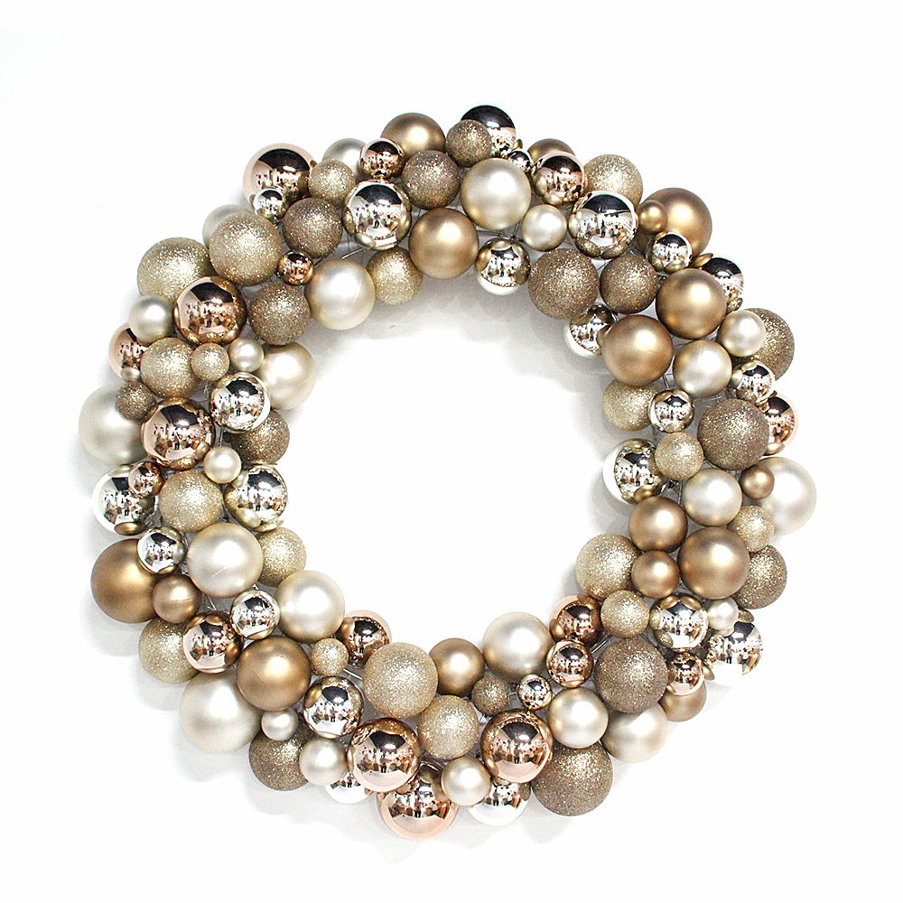 Exclusive hot selling good quality Christmas ball wreath with tinsel