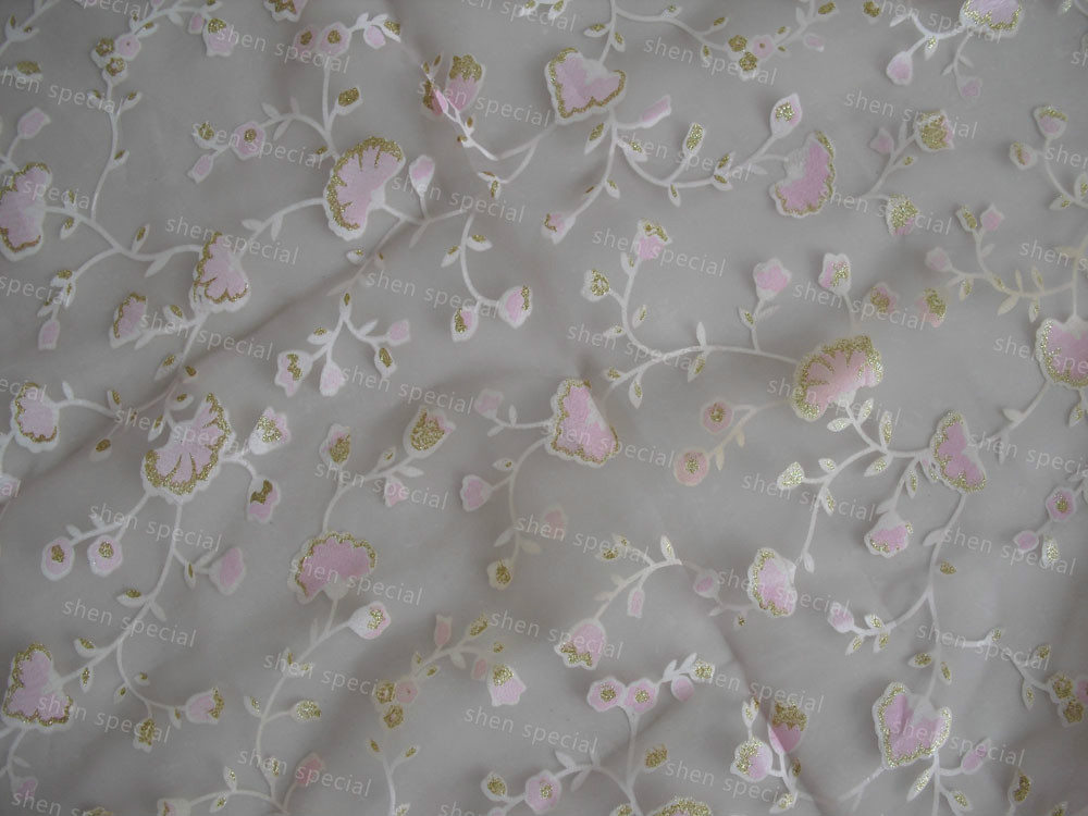 organza flower design spring design table runner decoration fabric