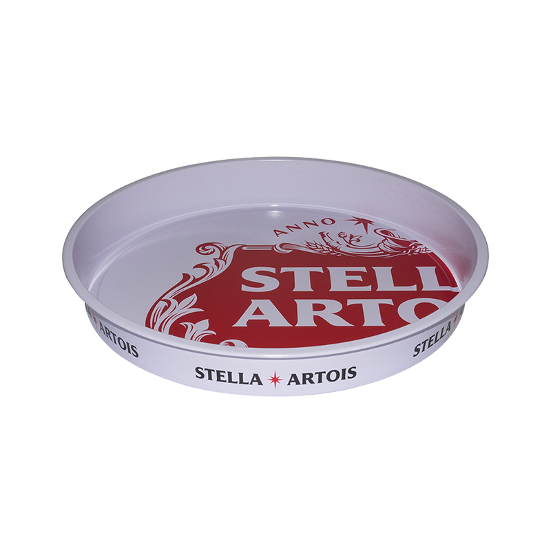 Round galvanized tray bar serving tray coffee bar tray