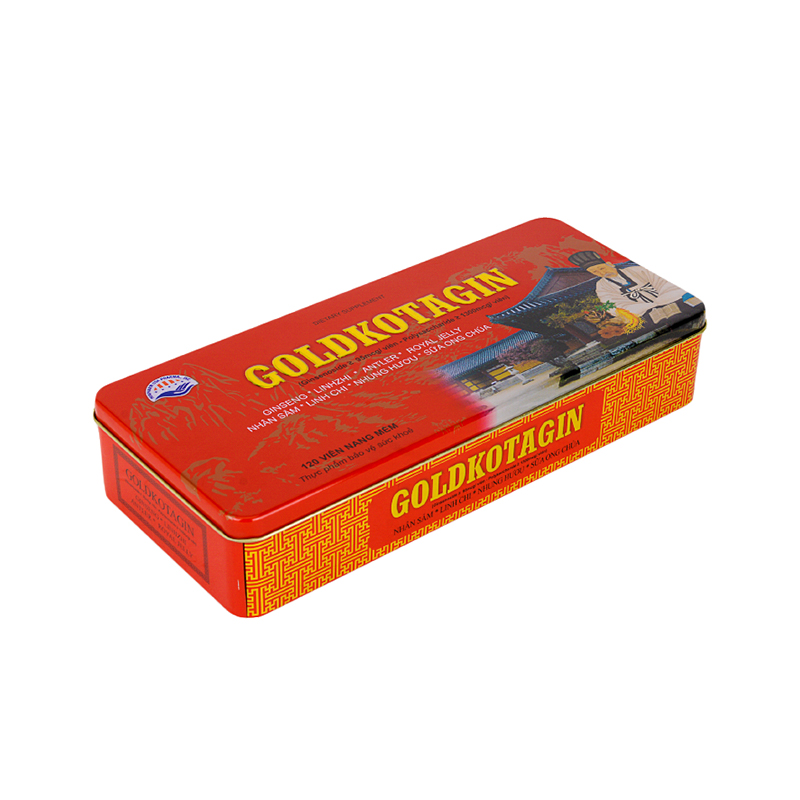 Manufacturers custom tinplate custom health care products tin box, exquisite rectangular Ganoderma lucidum ginseng storage gift box packaging