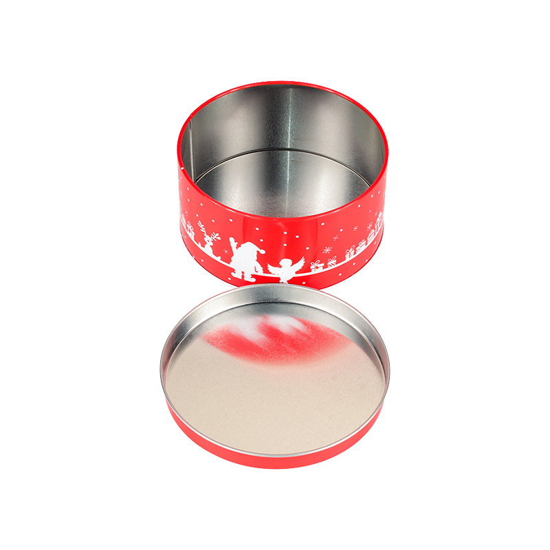 Tin christmas packaging metal clear window cookie cake storage gift tin