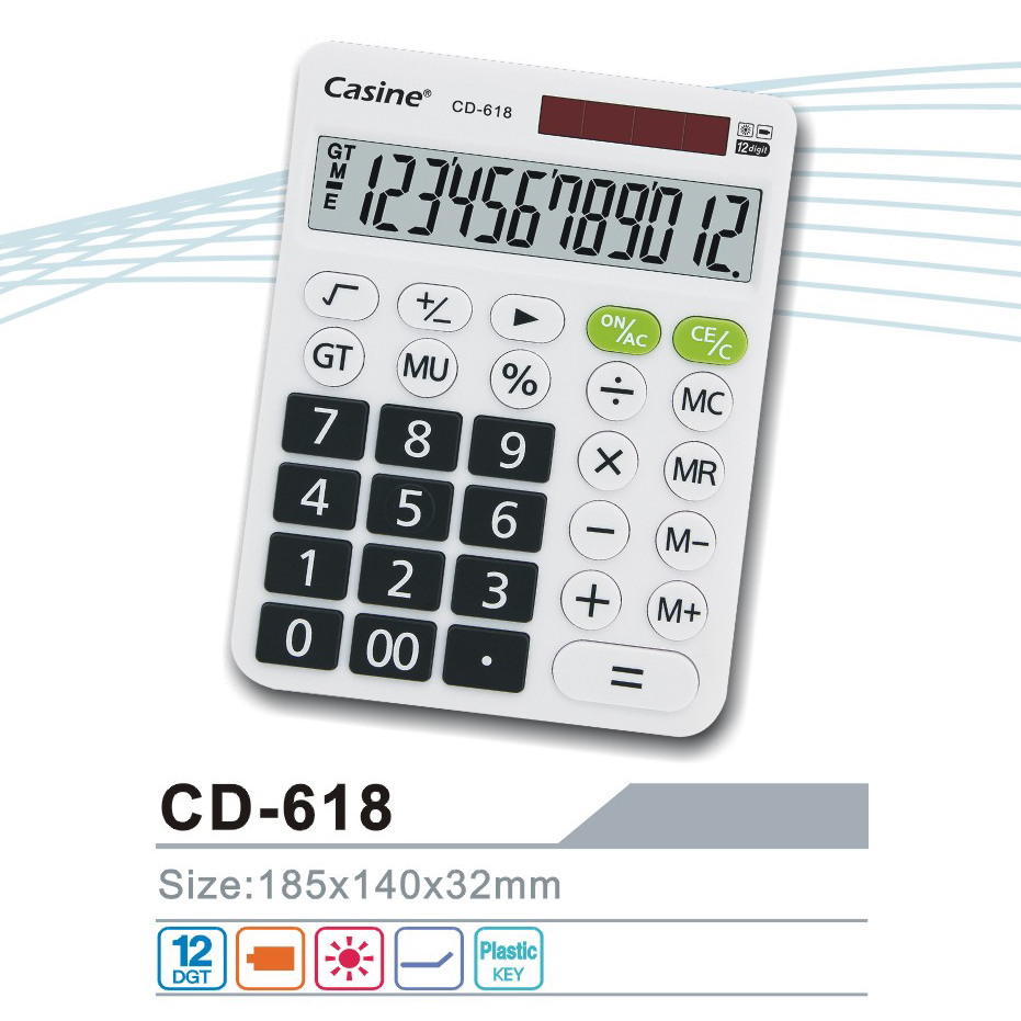 CD-618 - 12-digit desktop calculator - Casine