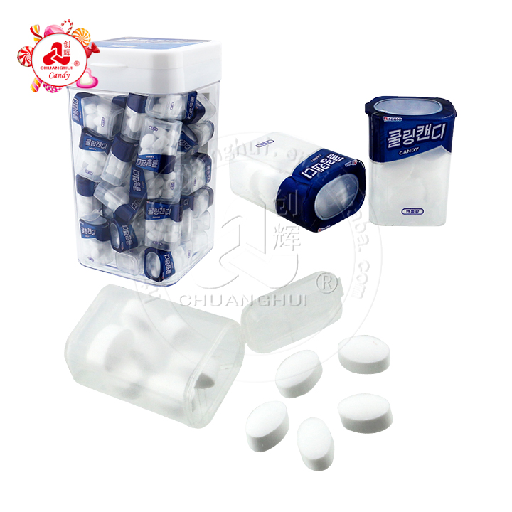 Sugar free Mini Cool Mint pressed tablet candy in cube box confectionery sell in Korea
