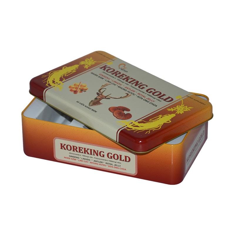 Factory custom millennium ginseng Cordyceps militaris deer antler placenta cream packaging box square tin box