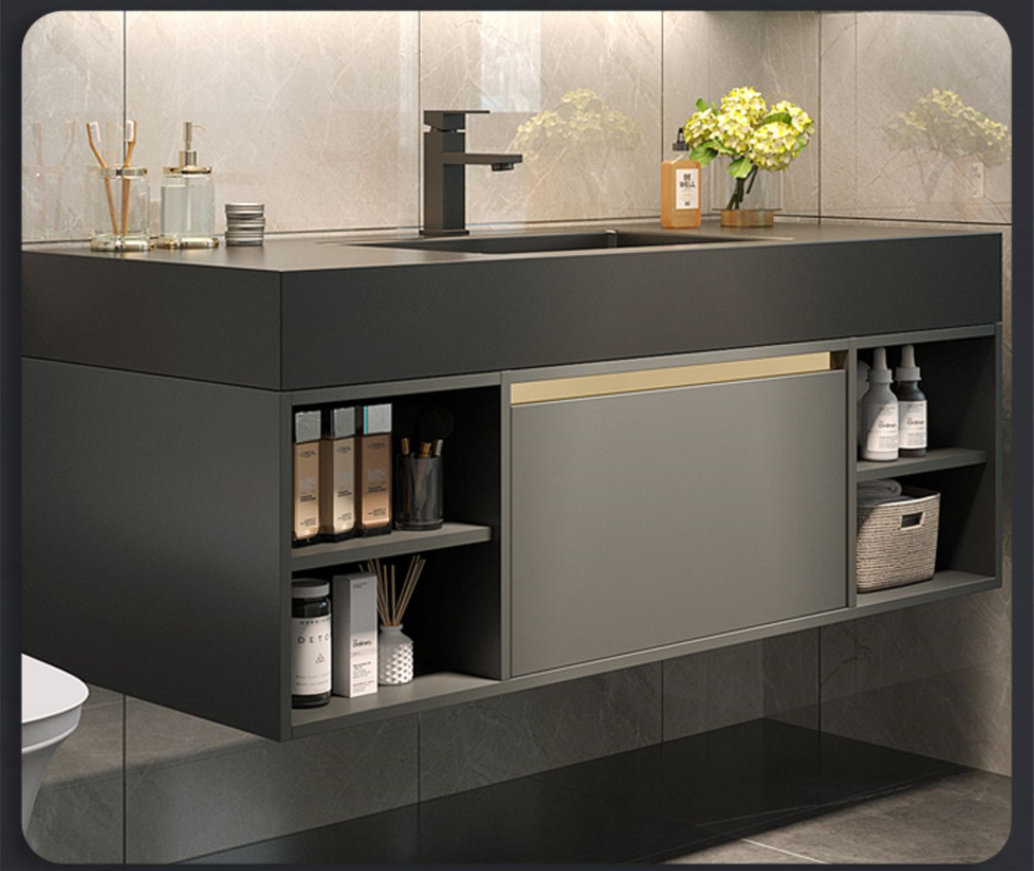 modern simple bathroom furniture combination