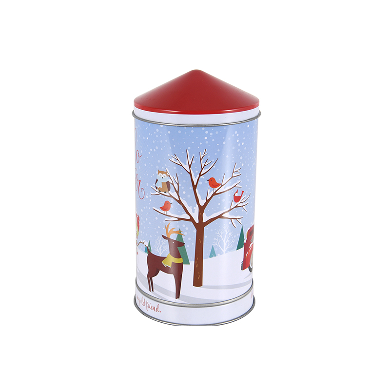 Moving fun christmas chocolate music tin box with lid