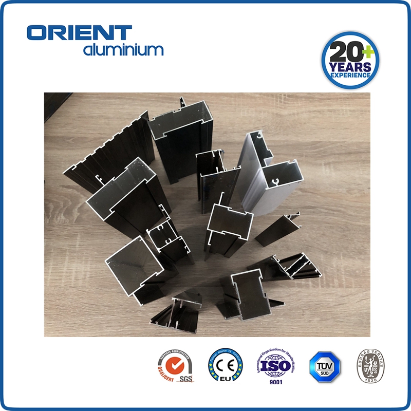 South Africa market Aluminum extrusion Profile for window and doors, natural anodized bronze, charcoal, white and natural anodized
