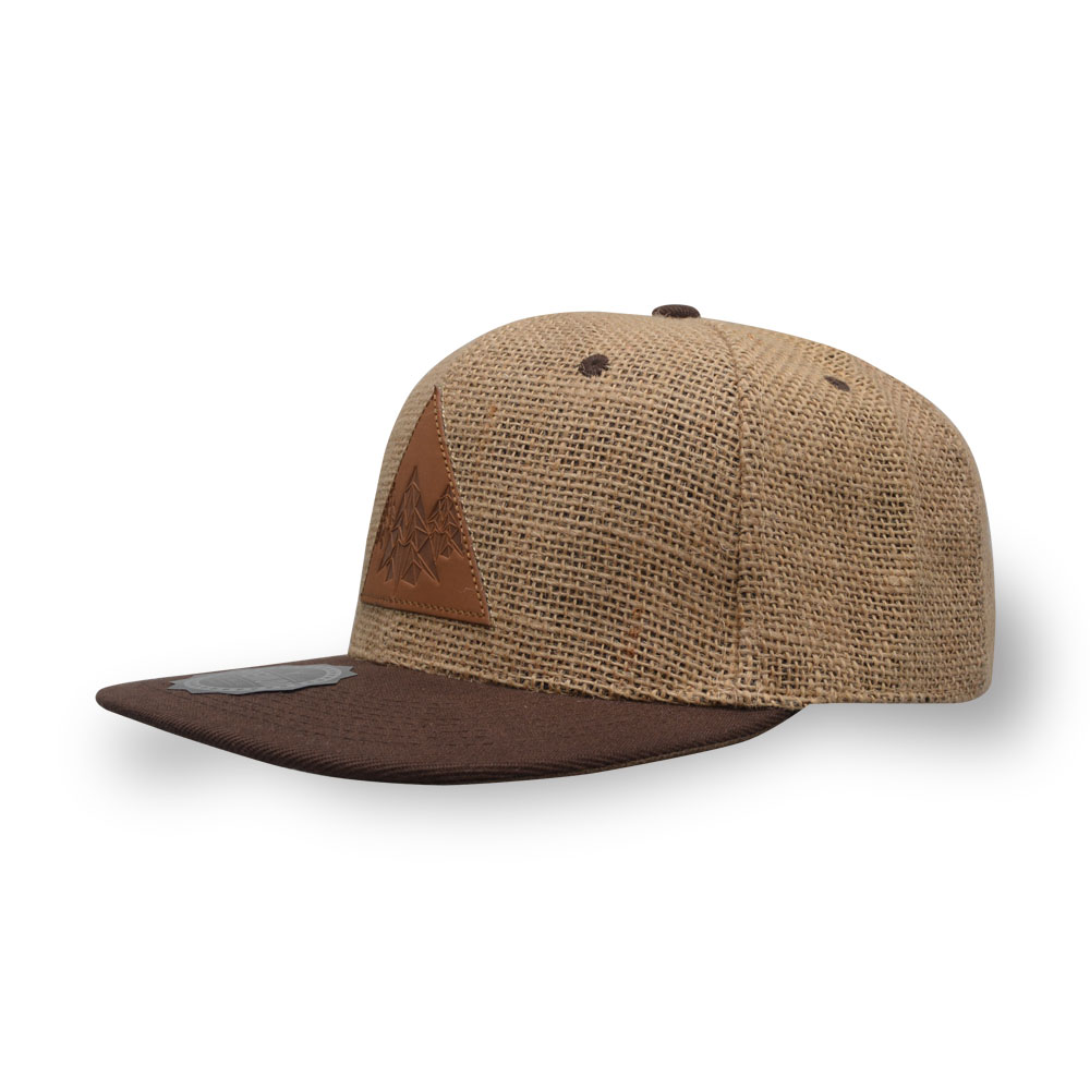 6 panel leather patch embroidery straw snapback cap
