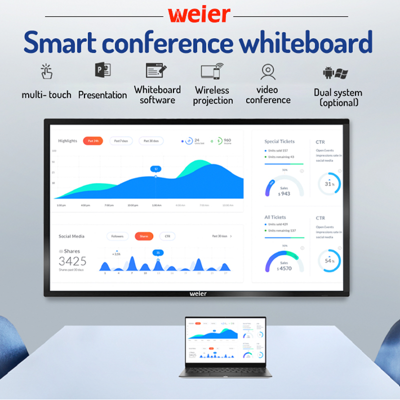 interactive whiteboard smart touch television led display screen Conference machine