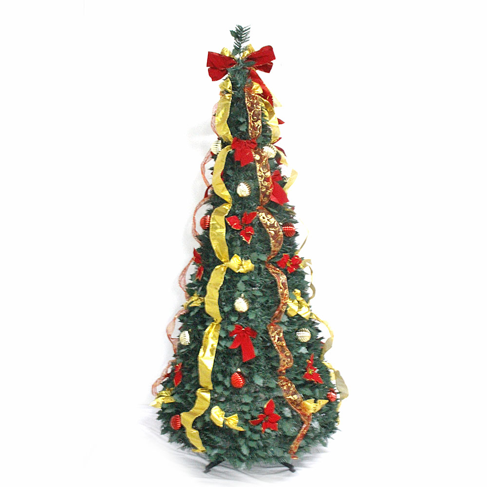 Fashionable hot selling Christmas PVC pop up tree with ornaments