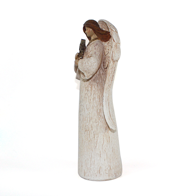 Imitation of wood angel resin figurine