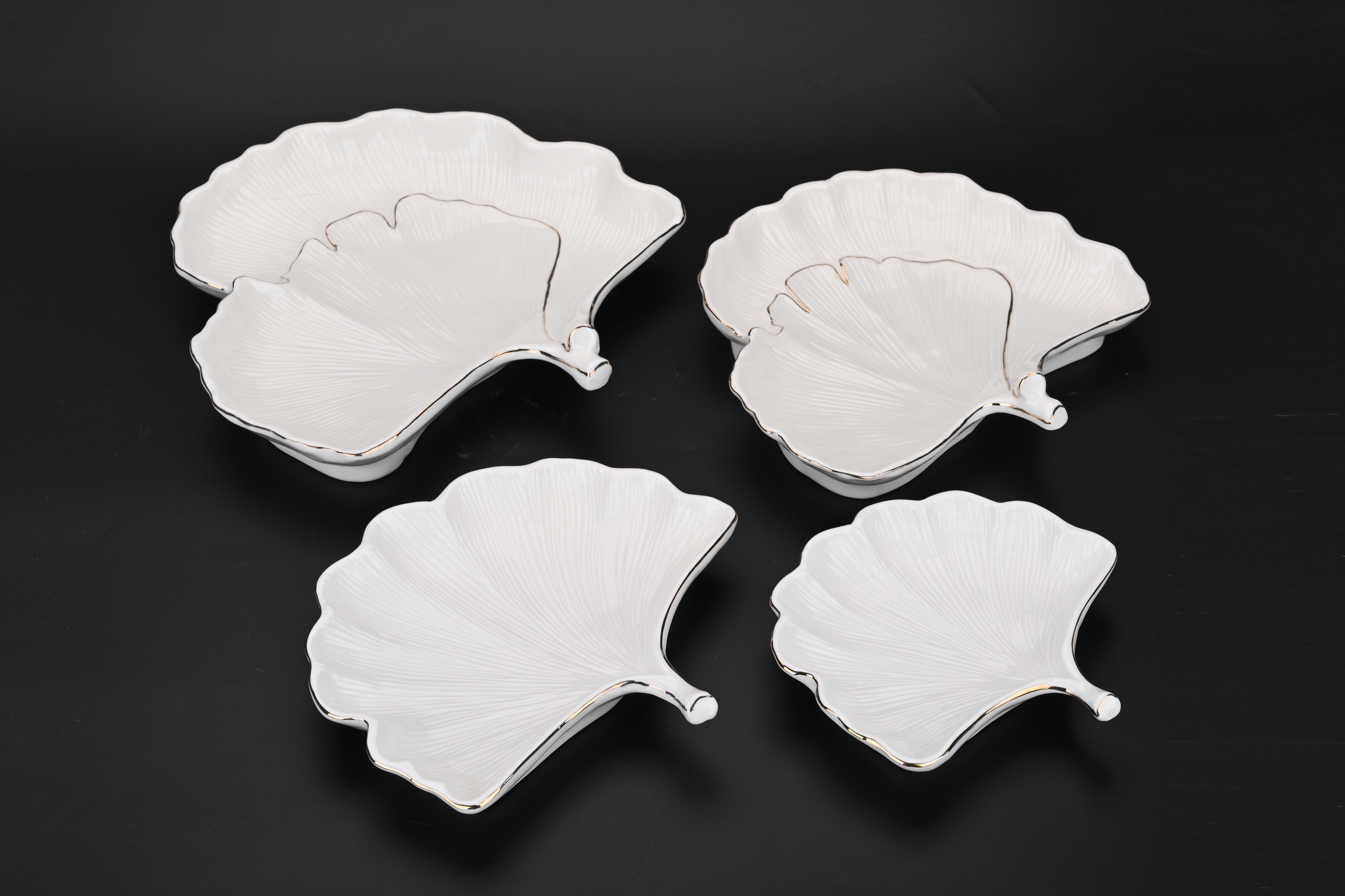 Porcelain ginkgo ceramic plate