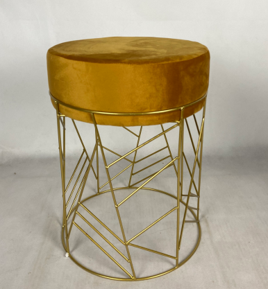YR21032719 Zhengheshun Living room iron structure stool in velvet